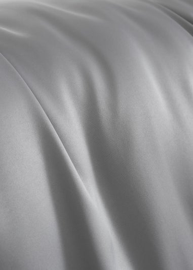Catherine Lansfield Silky Soft Satin Duvet Cover Set Silver Grey