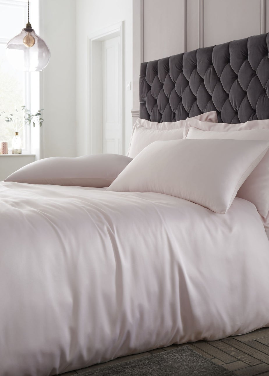 Catherine Lansfield Silky Soft Satin Duvet Cover Set Blush Pink