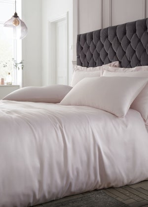 Catherine Lansfield Silky Soft Satin Duvet Cover Set Blush Pink