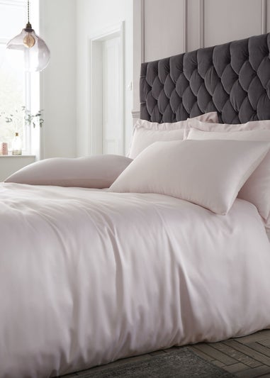 Catherine Lansfield Silky Soft Satin Duvet Cover Set Blush Pink