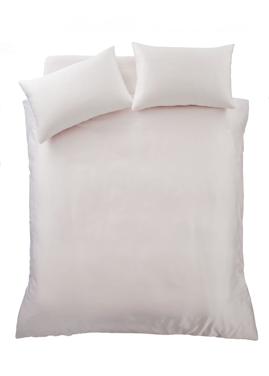 Catherine Lansfield Silky Soft Satin Duvet Cover Set Blush Pink
