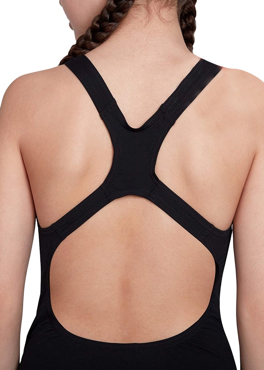 Speedo Kids Black Medalist One Piece Swimsuit (5-14yrs)