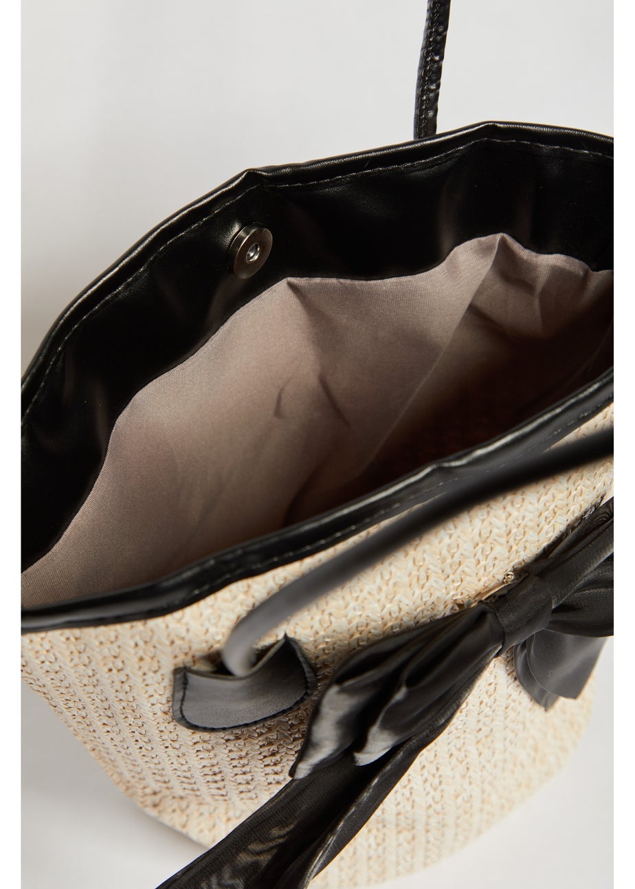 Madein Bow Raffia Shoulder Bag