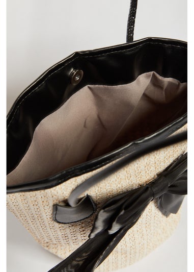 Madein Bow Raffia Shoulder Bag