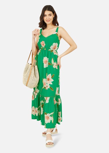 Yumi Green Oversized Floral Maxi Dress