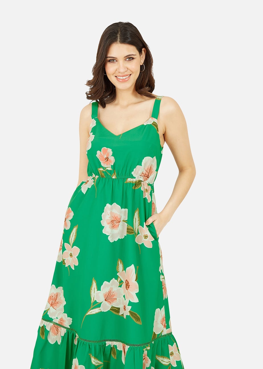Yumi Green Oversized Floral Maxi Dress