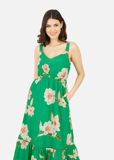 Yumi Green Oversized Floral Maxi Dress