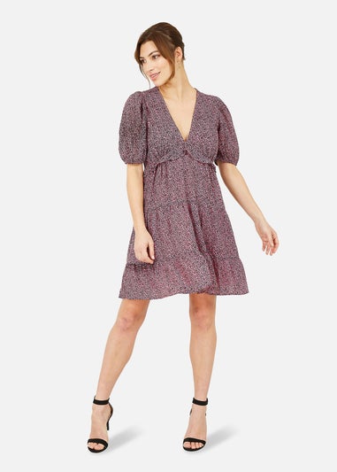 Yumi Pink Leopard Print Swing Dress