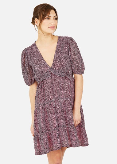 Yumi Pink Leopard Print Swing Dress