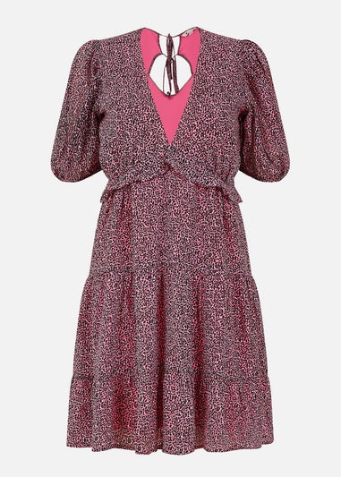 Yumi Pink Leopard Print Swing Dress