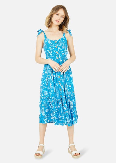 Yumi Blue Sealife Print Sundress