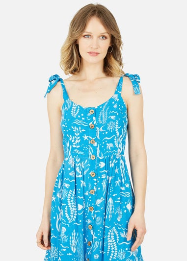 Yumi Blue Sealife Print Sundress