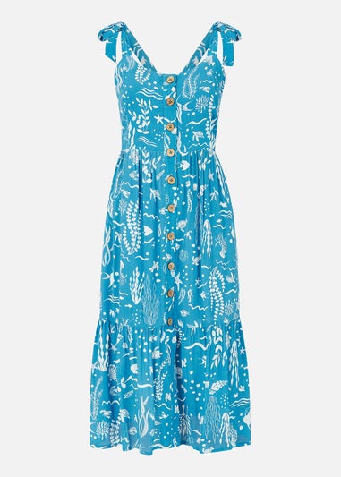 Yumi Blue Sealife Print Sundress