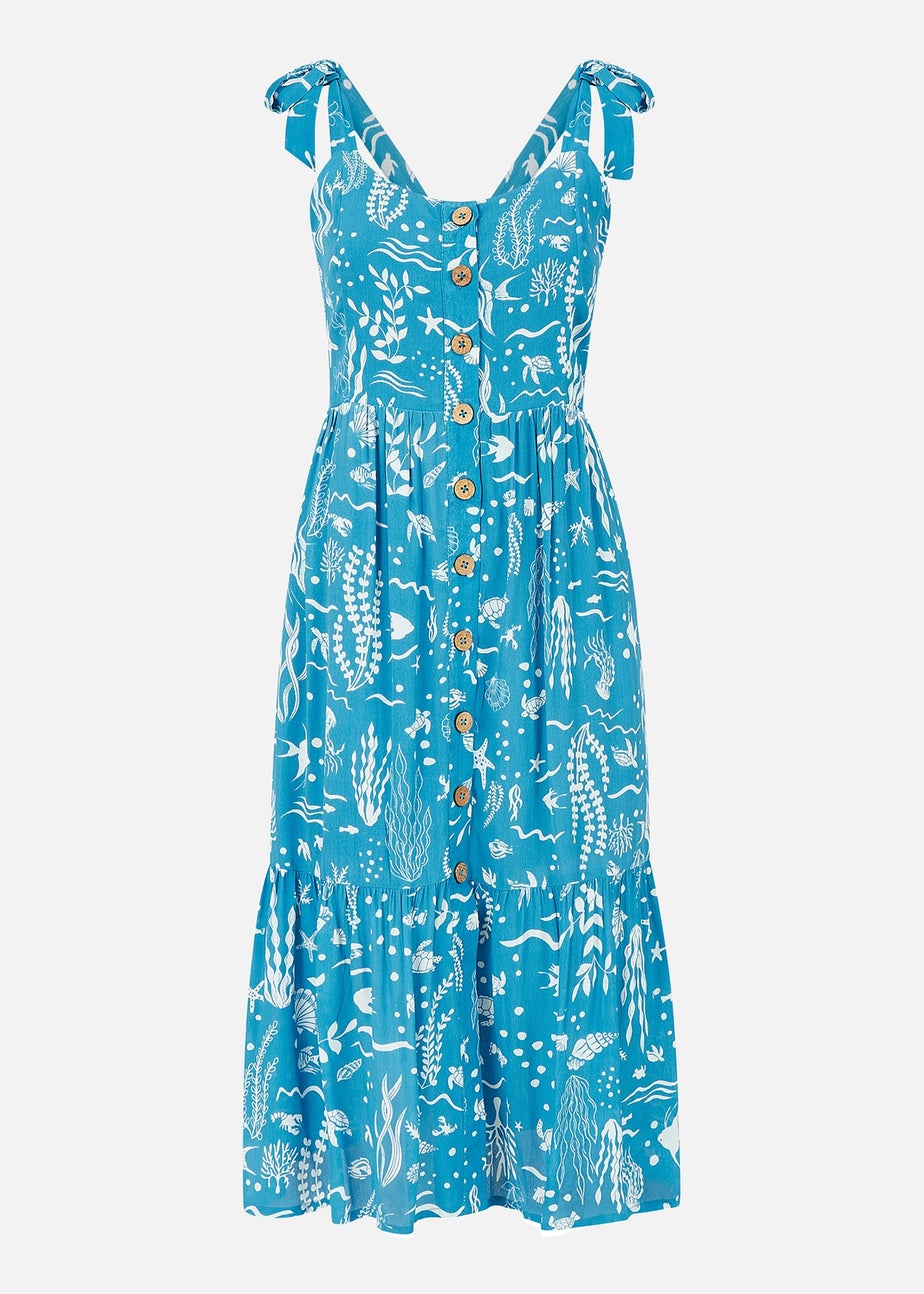 Yumi Blue Sealife Print Sundress