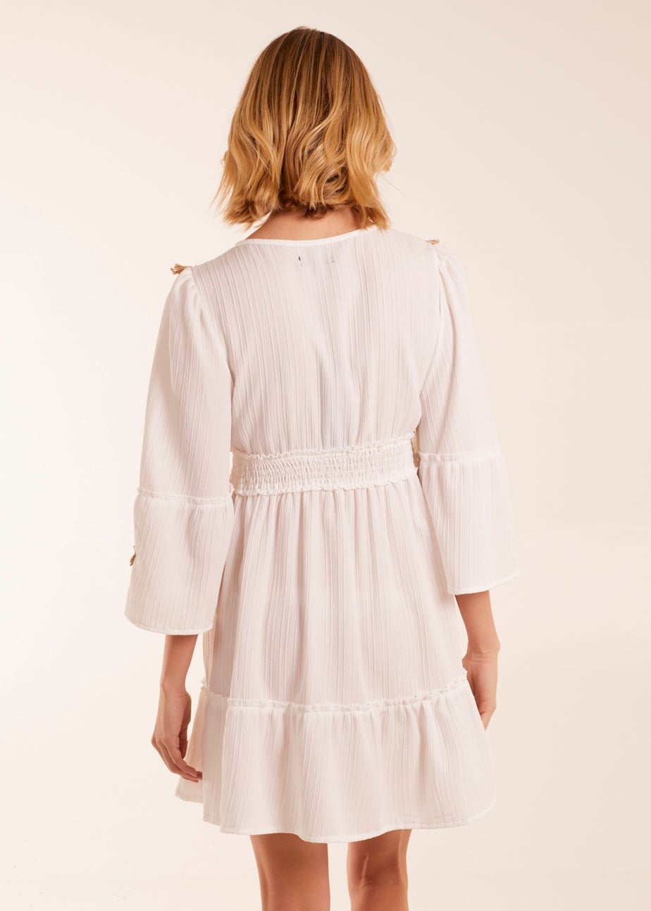 Blue Vanilla Ivory Embroidered Dress