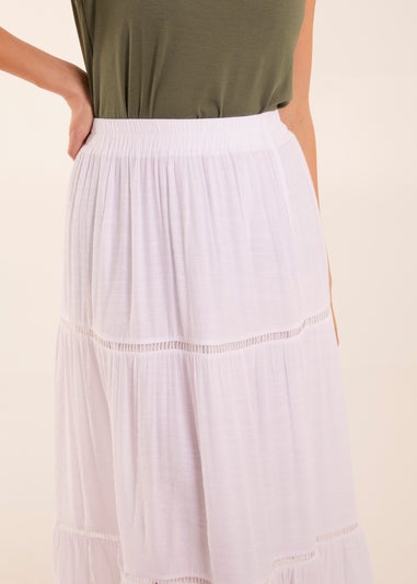 Blue Vanilla White Ladder Trim Maxi Skirt