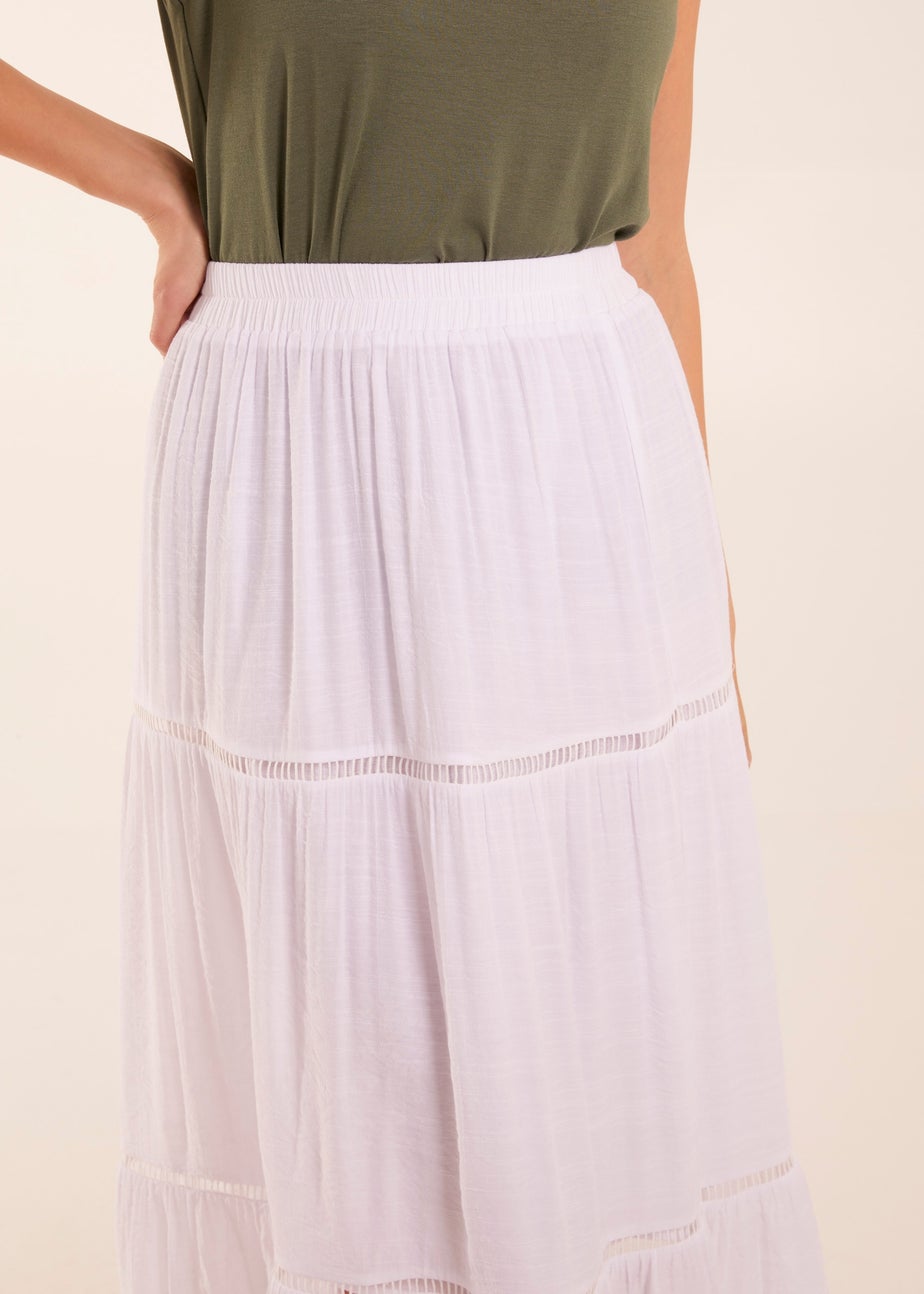 Blue Vanilla White Ladder Trim Maxi Skirt