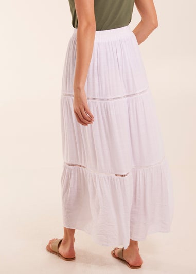 Blue Vanilla White Ladder Trim Maxi Skirt
