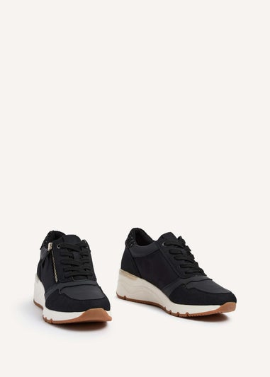 Linzi Luca Black Wedge Trainer