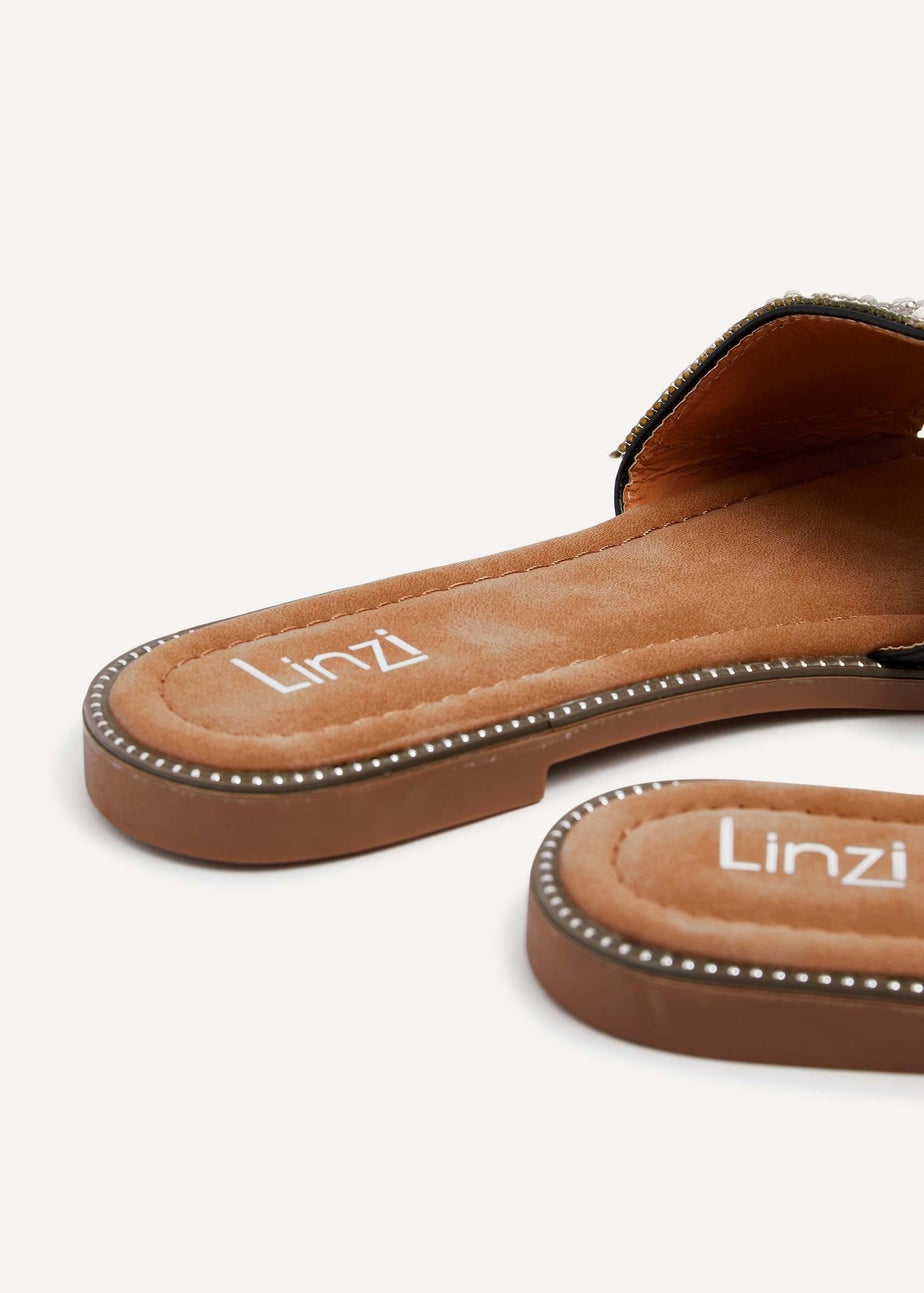 Linzi Seanna Black Embellished Shell Slider