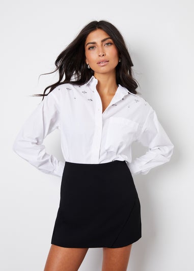 Threadbare Black Mini Skort With Stretch