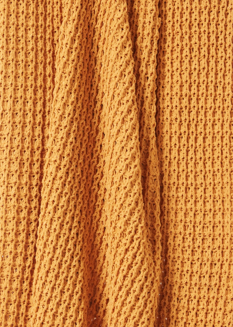 Orange Chenille Throw (130cm x 150cm)