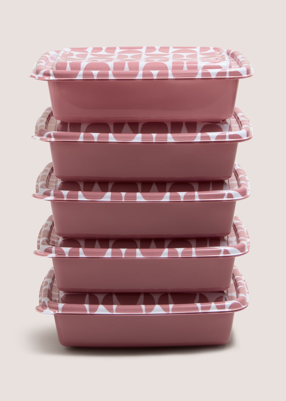 5 Pack Souluxe Pink Food Prep Boxes