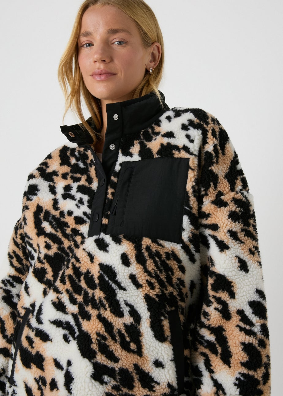 Cream Animal Borg Funnel Fleece