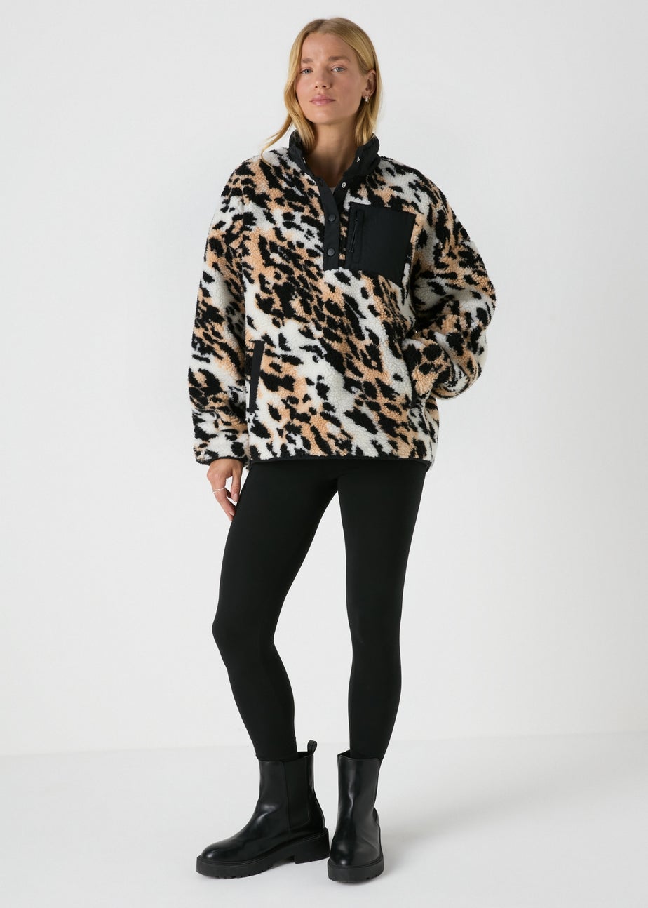 Cream Animal Borg Funnel Fleece