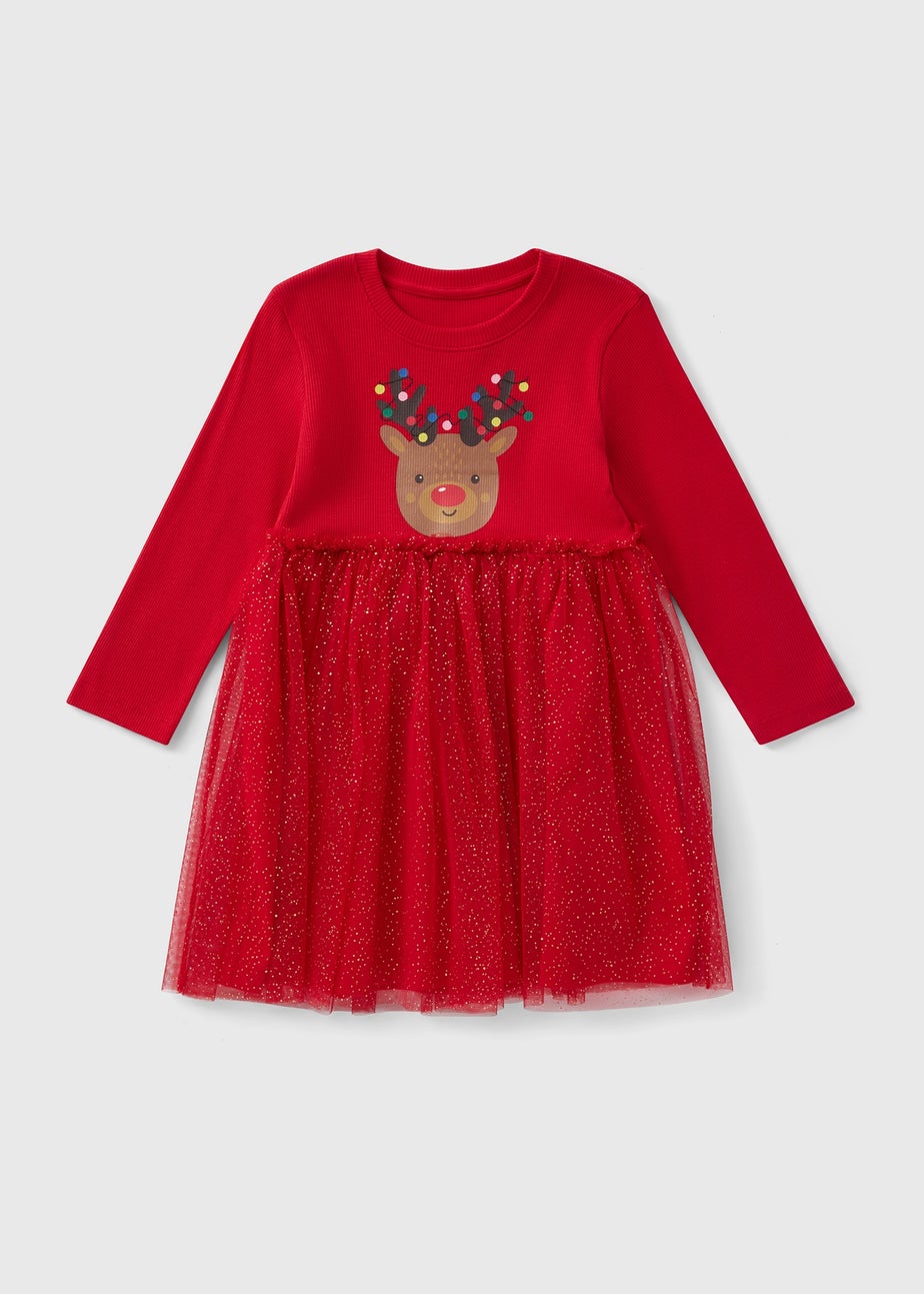 Girls Red Christmas Tutu Dress (1-7yrs)
