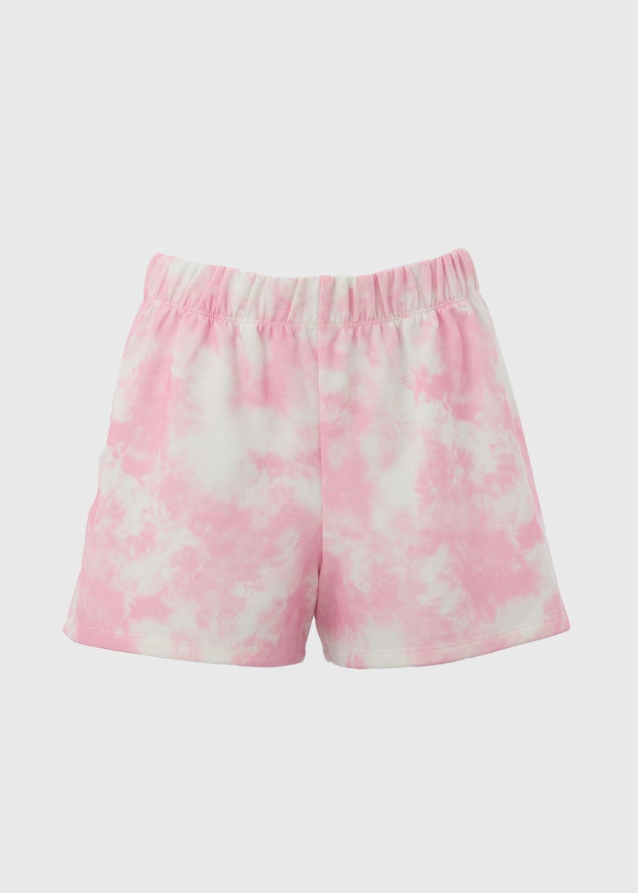 Pink Acid Wash Shorts