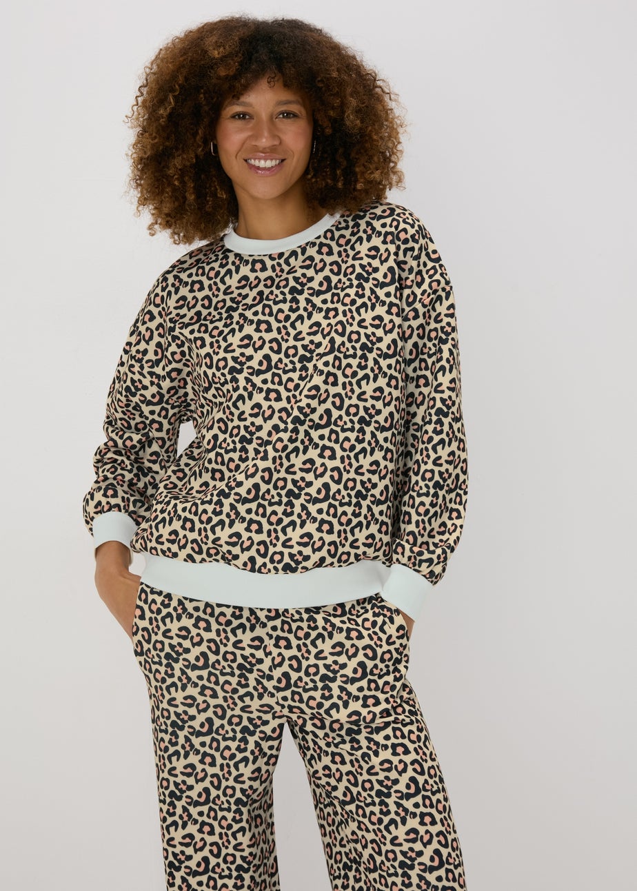 Brown Leopard Print Sweatshirt