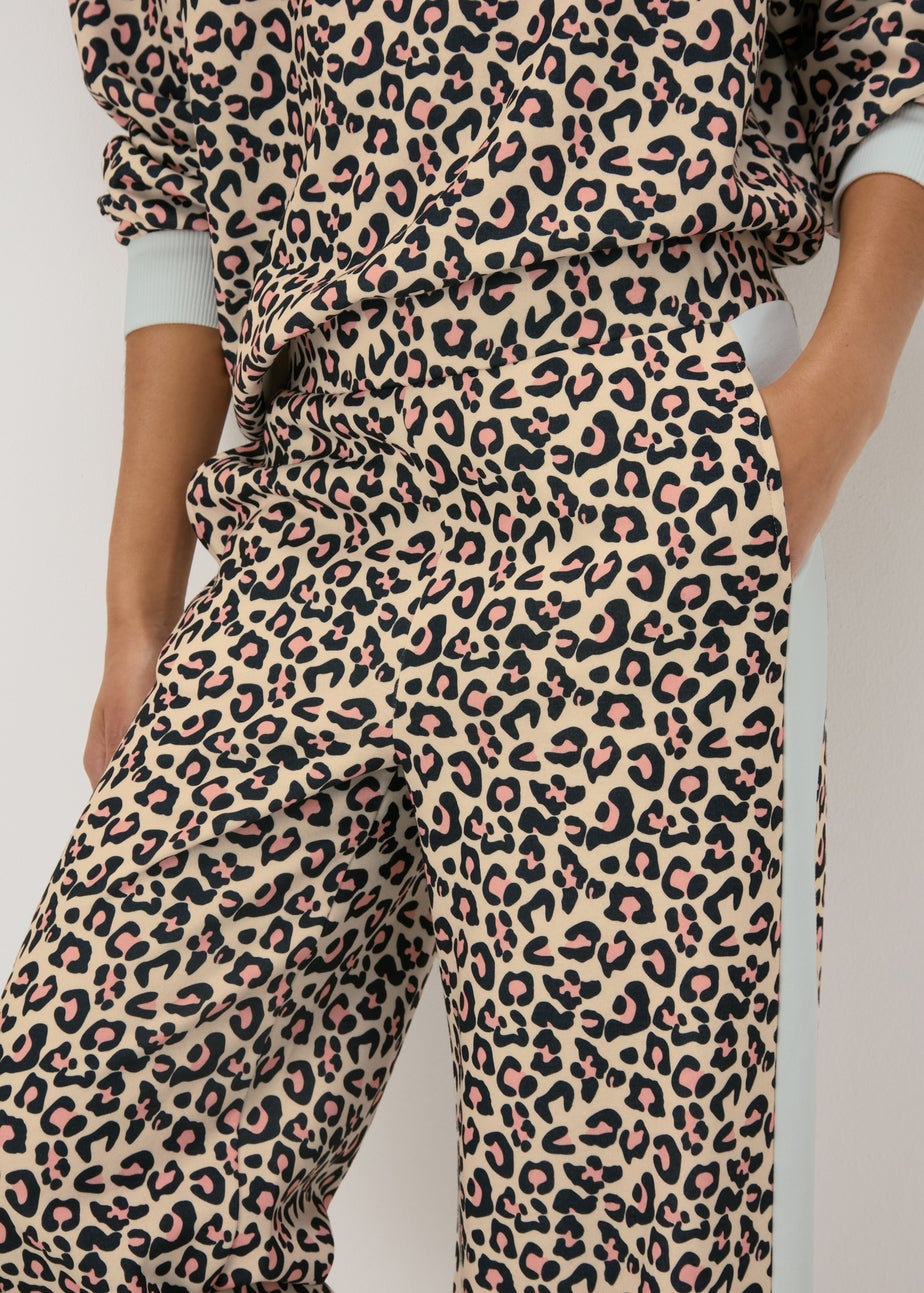 Brown Leopard Print Wide Leg Joggers Matalan