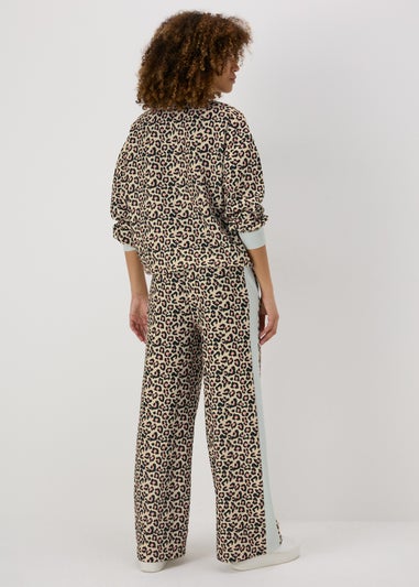 Brown Leopard Print Wide Leg Joggers Matalan