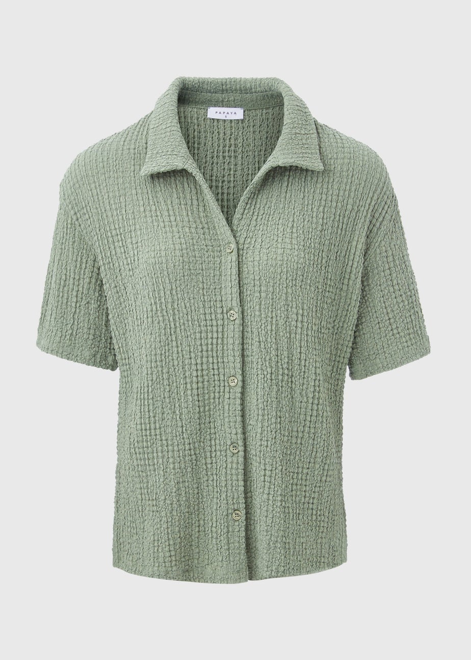 Green Textured Shirt