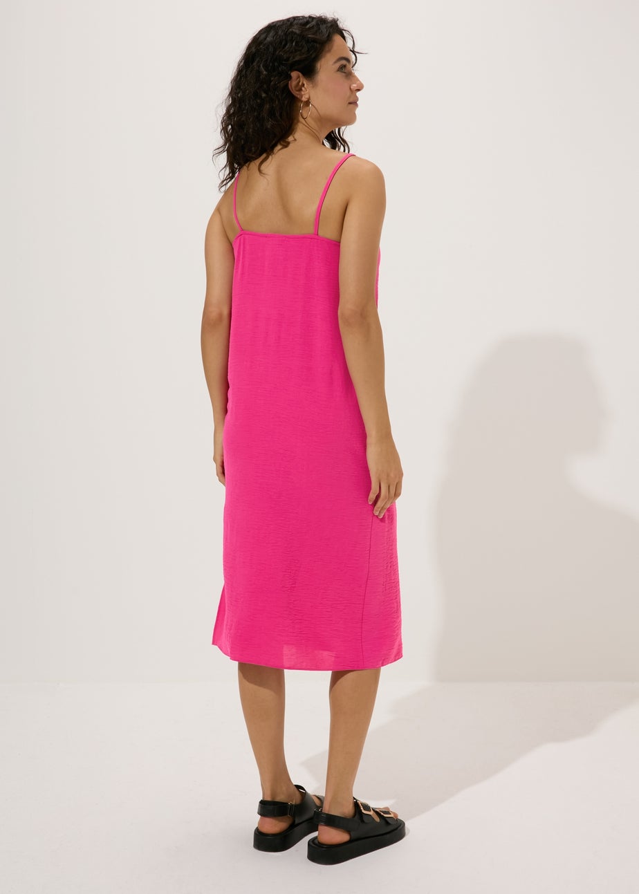 Pink Neck Tie Shift Dress