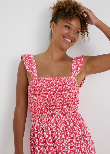 Pink Floral Cami Maxi Dress