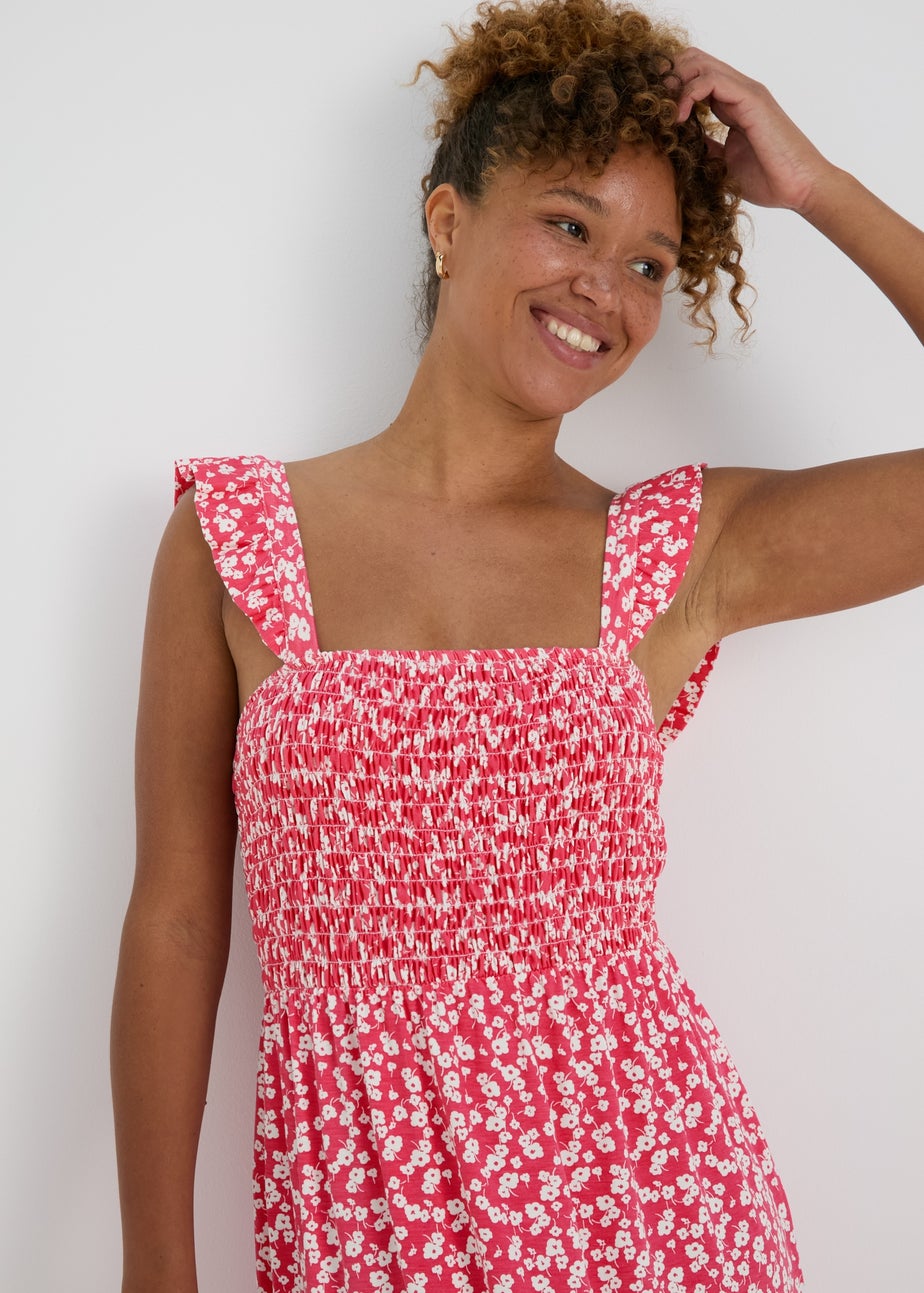 Pink Floral Cami Maxi Dress