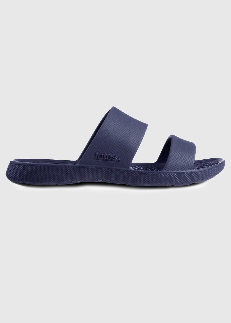 Totes Solbounce Navy Double Strap Slide