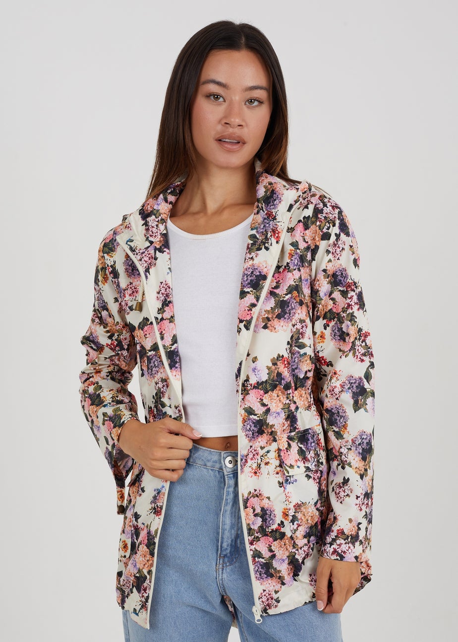 Brave Soul Cream Lightweight Showerproof Hooded Mac