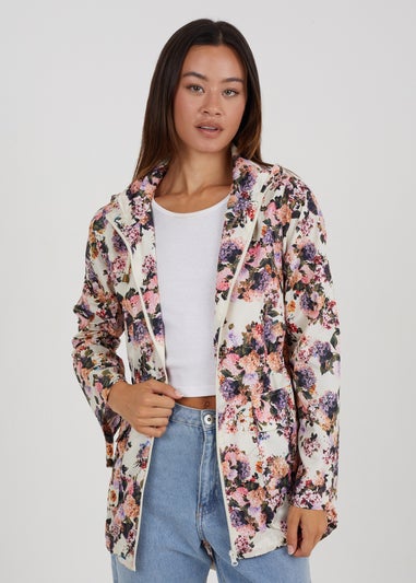 Brave Soul Cream Lightweight Showerproof Hooded Mac