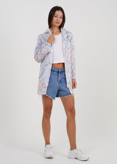 Brave Soul Blue Lightweight Showerproof Hooded Mac