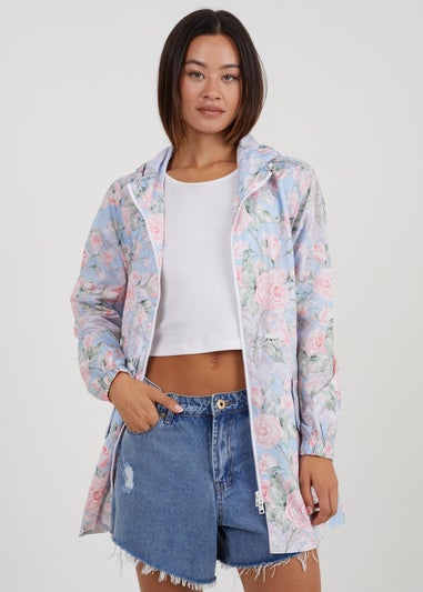 Brave Soul Blue Lightweight Showerproof Hooded Mac