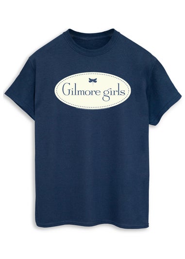 Gilmore Girls Logo Women Navy Graphic Boyfriend Fit T-Shirt
