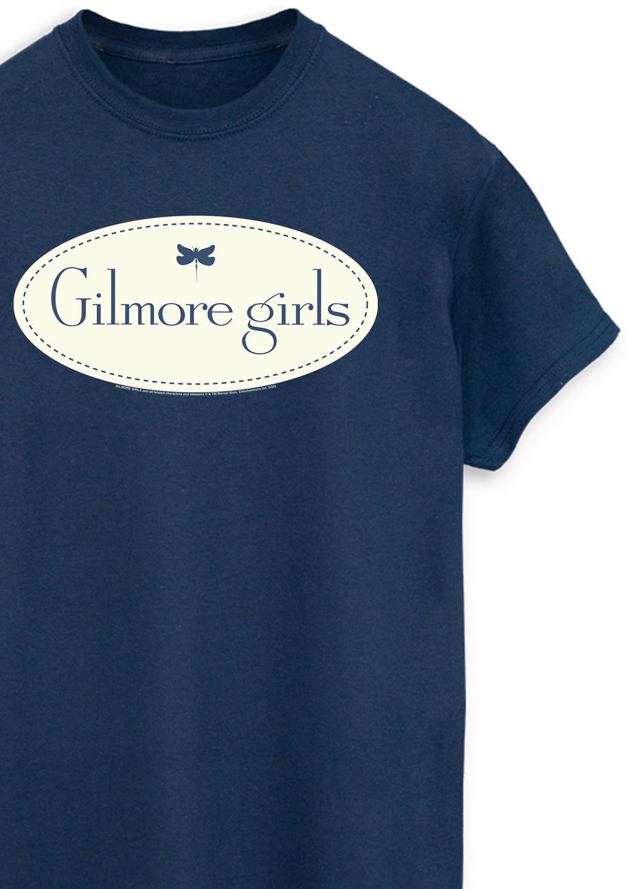 Gilmore Girls Logo Women Navy Graphic Boyfriend Fit T-Shirt