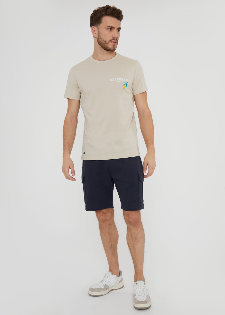 Threadbare Navy Cargo Pocket Sweat Shorts