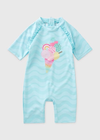 Girls Blue Ice Cream Surf Suit (1-7yrs)