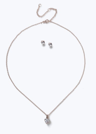 Muse Rose Gold Necklace and Earrings Set