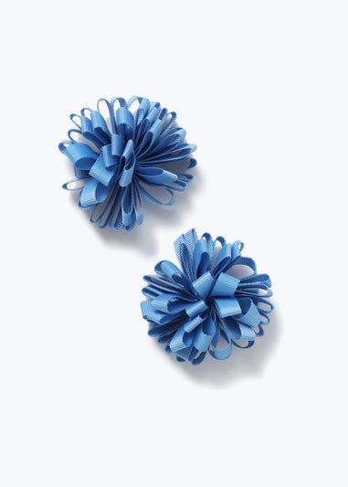 Blue Pom Pom Clips