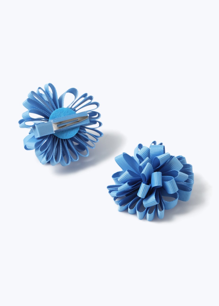 Blue Pom Pom Clips